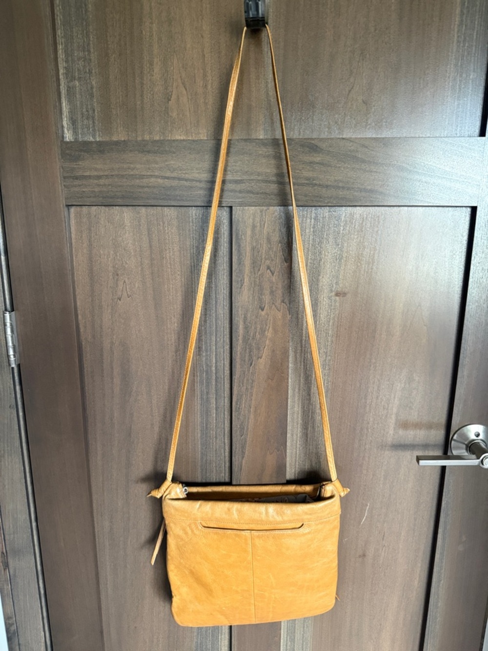HOBO Leather Crossbody Bag in Mustard
